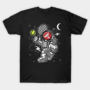 Astronaut Tennis Avalanche AVAX Coin To The Moon Crypto Token Cryptocurrency Blockchain Wallet Birthday Gift For Men Women Kids T-Shirt